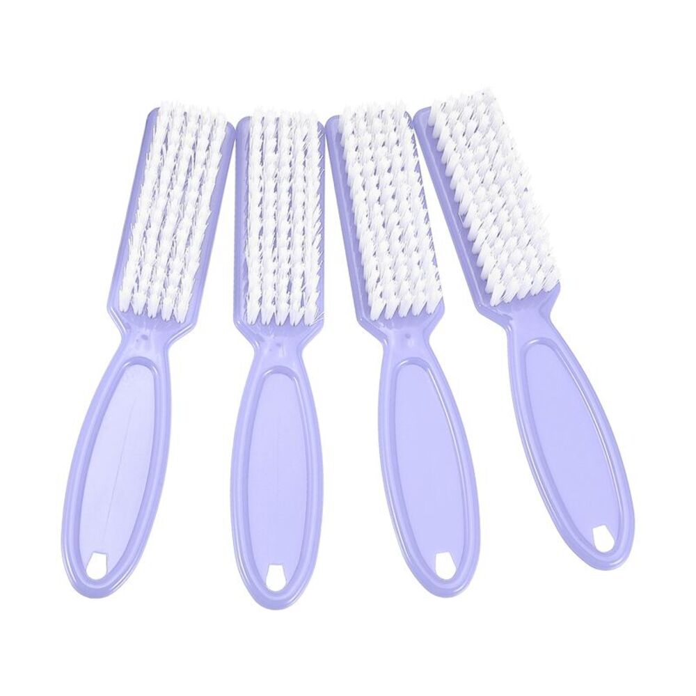 4 Pcs Fingernail Cleaner Nail Brush with Plastic Handle Light Purple